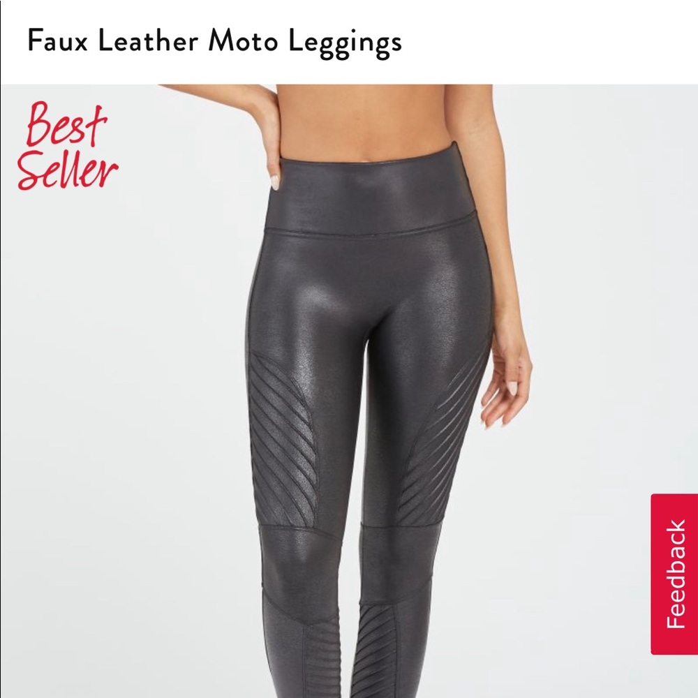 Spanx Faux Leather Moto Leggings